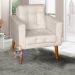 Sofá/Poltrona/Cadeira Decorativa Glamour Dubai com pés em Madeira Bege