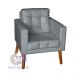 Sofá/Poltrona/Cadeira Decorativa Glamour Dubai com pés em Madeira Cinza
