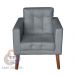 Sofá/Poltrona/Cadeira Decorativa Glamour Dubai com pés em Madeira Cinza