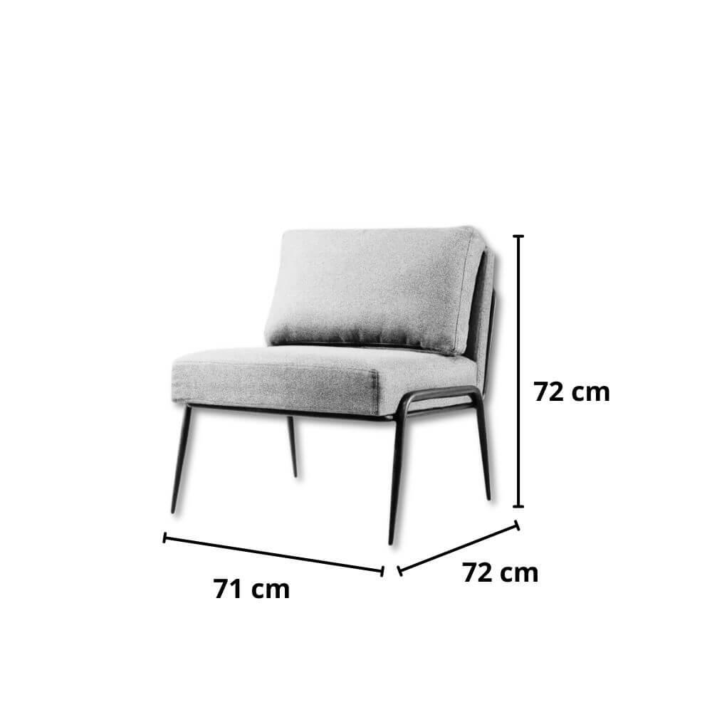 Poltrona Sena, Pés Em Aço - Sen004