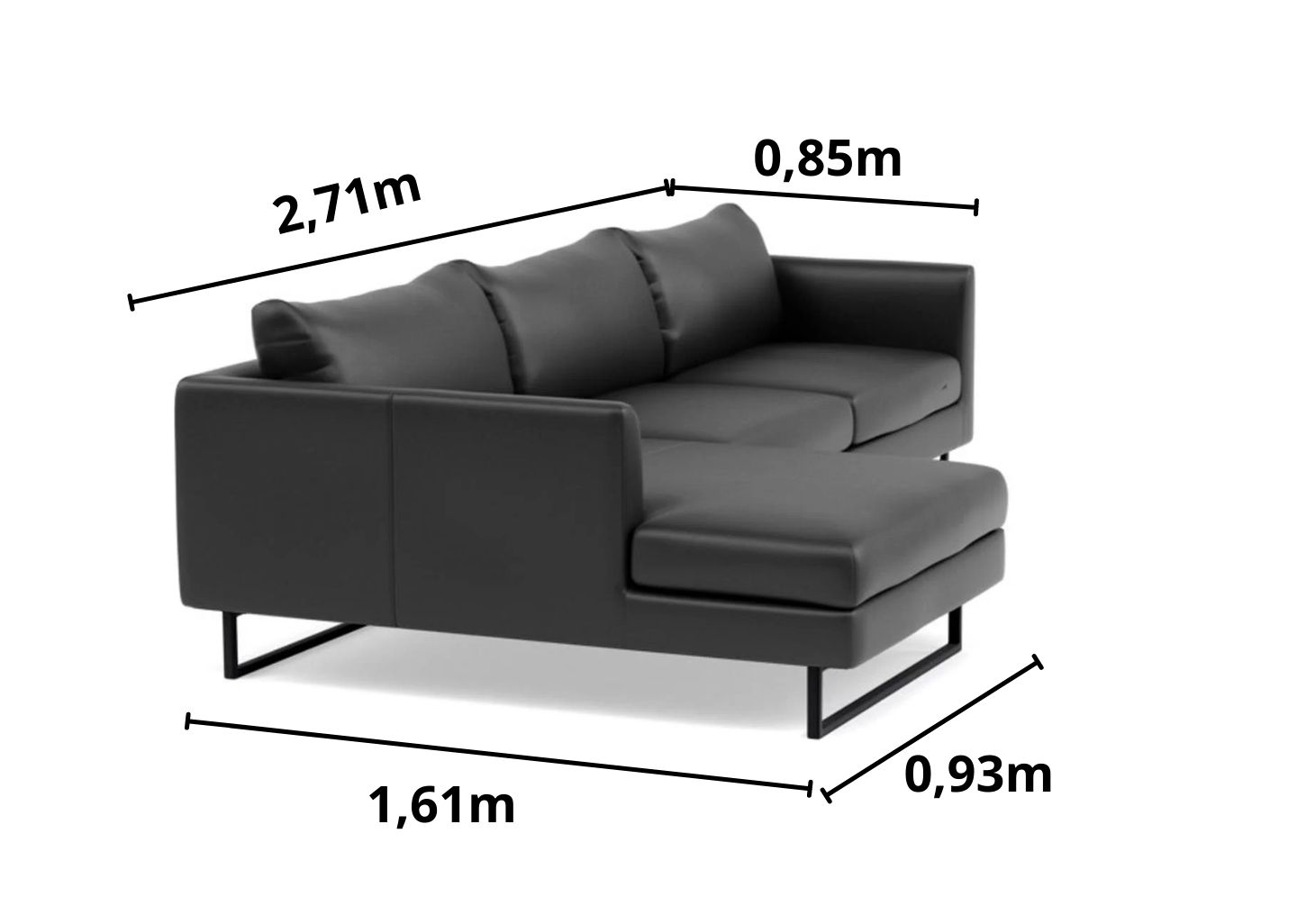 Sofá 2 Lugares Com Chaise - Fab003