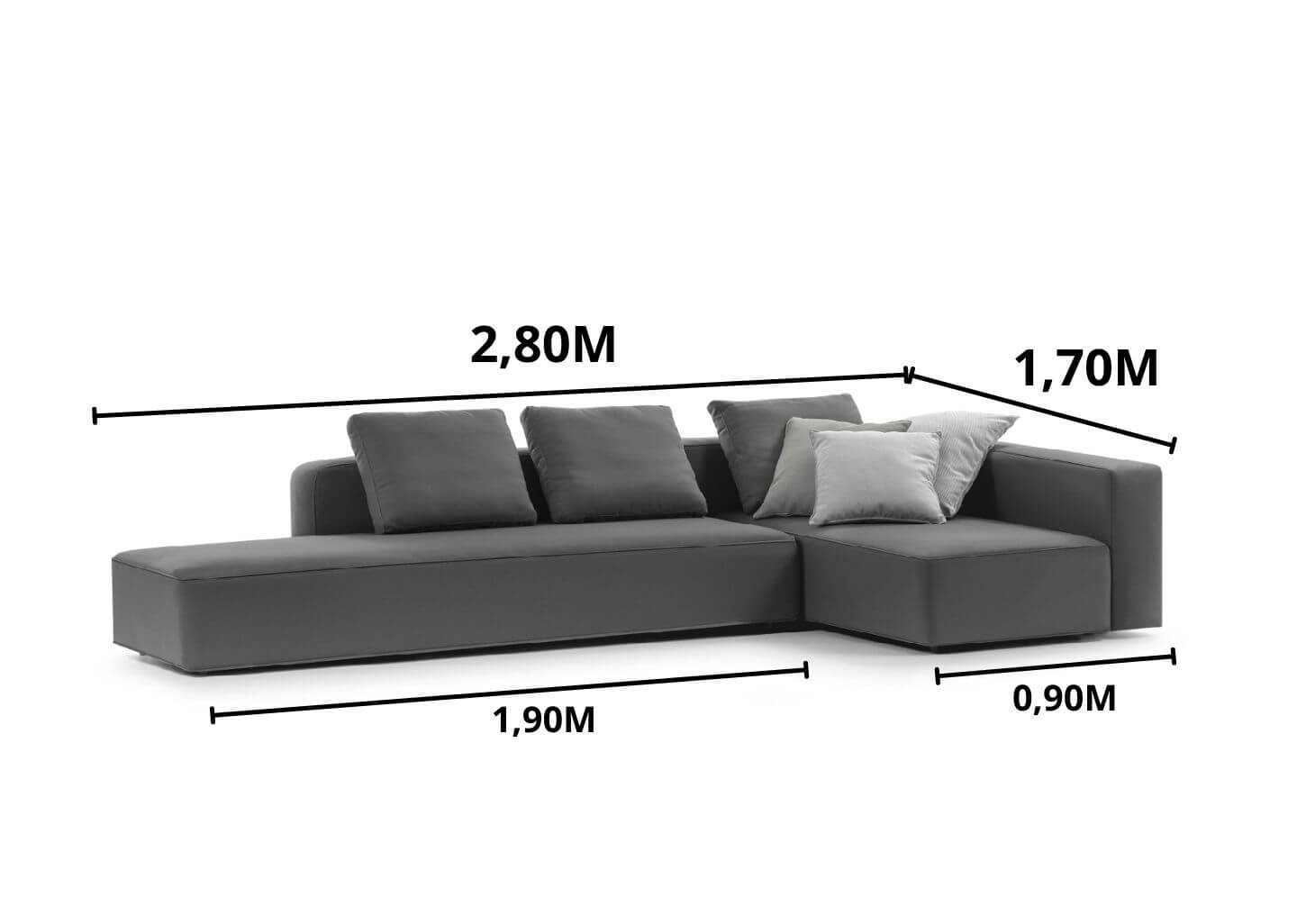 Sofá 5 Lugares, 2,80M X 1,70M - Asu001
