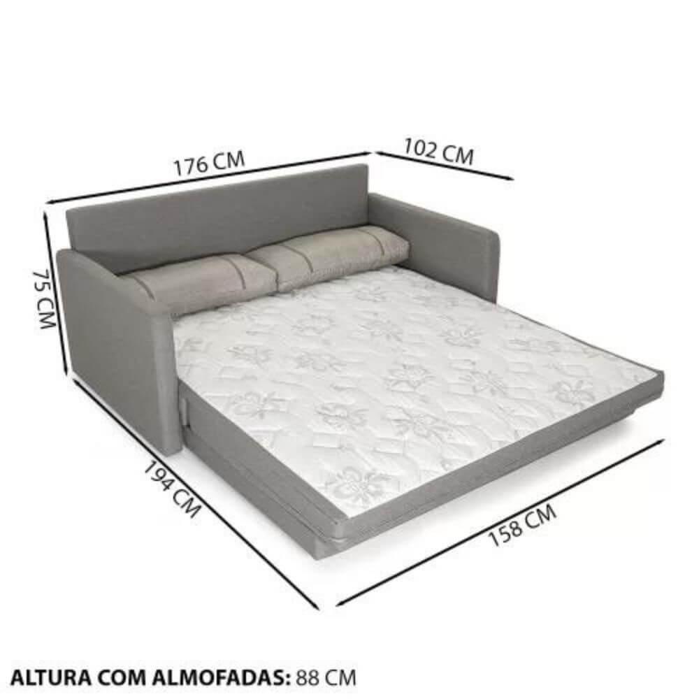 Sofá Cama 2 Lugares Queen 1,76M