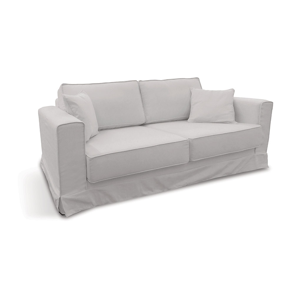 Sofá 4 Lugares Living Poliéster Bege