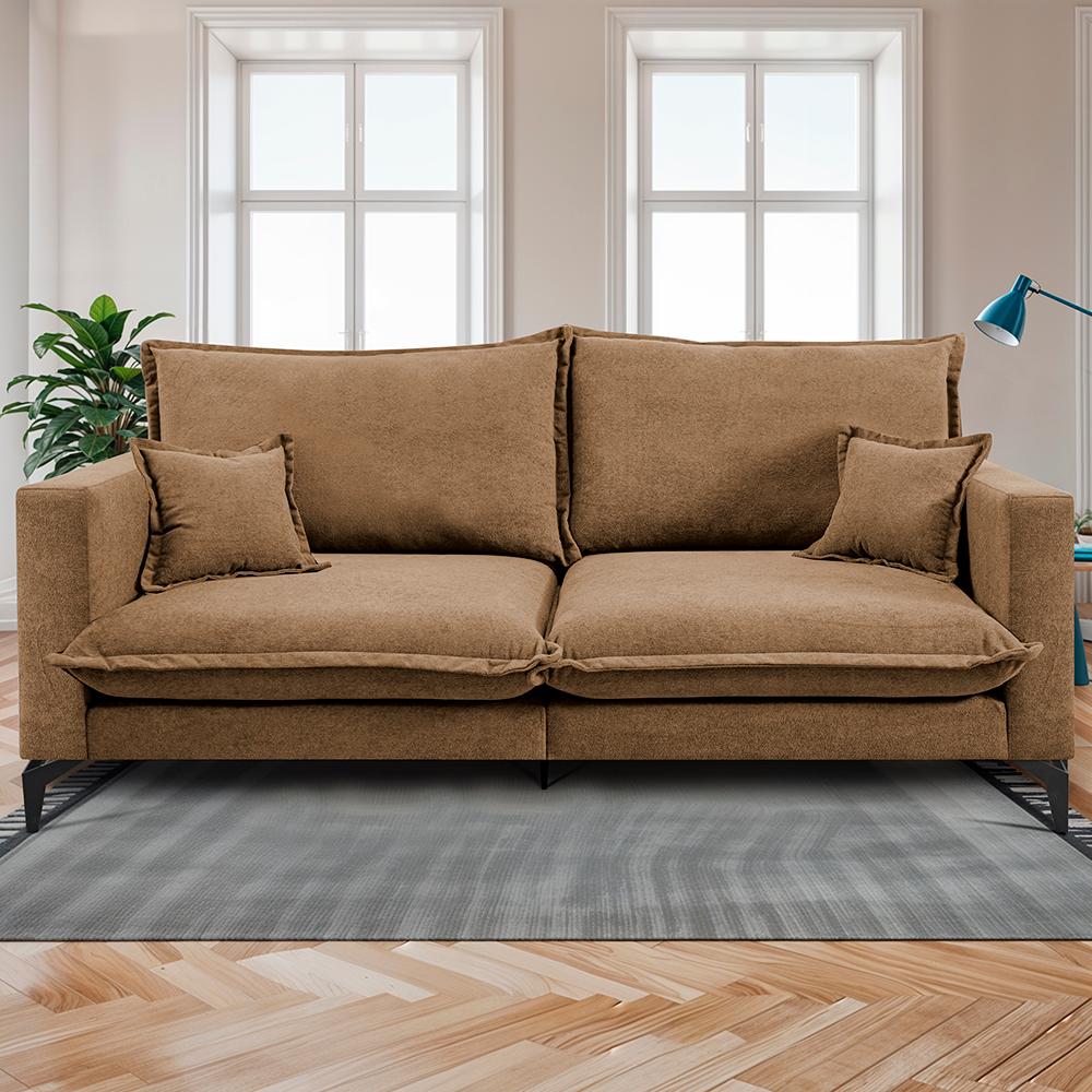 Sofá 2 Lugares Modular Boma 1,70m Boucle Caramelo Sofá inBox