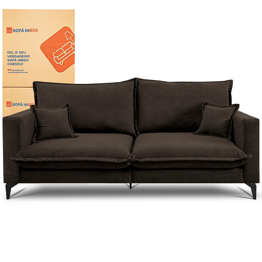 Sofá 2 Lugares Modular Boma 1,70m Boucle Marrom Sofá inBox