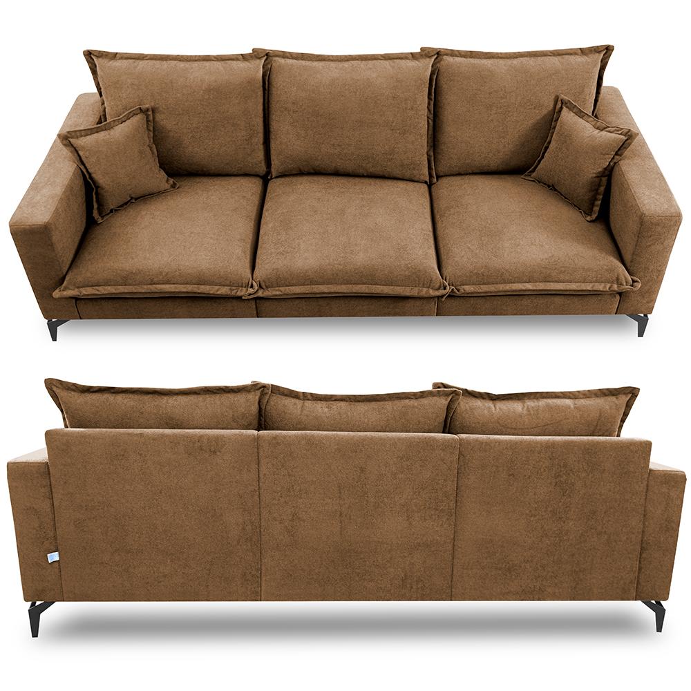 Sofá 3 Lugares Modular Boma 2,40m Boucle Caramelo Sofá inBox
