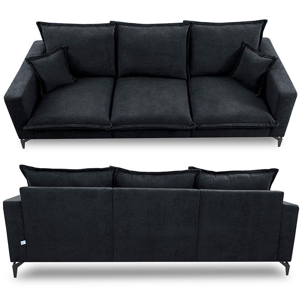 Sofá 3 Lugares Modular Boma 2,40m Boucle Cinza Escuro Sofá inBox