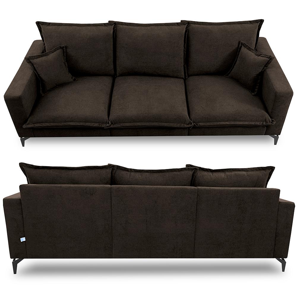 Sofá 3 Lugares Modular Boma 2,40m Boucle Marrom Sofá inBox