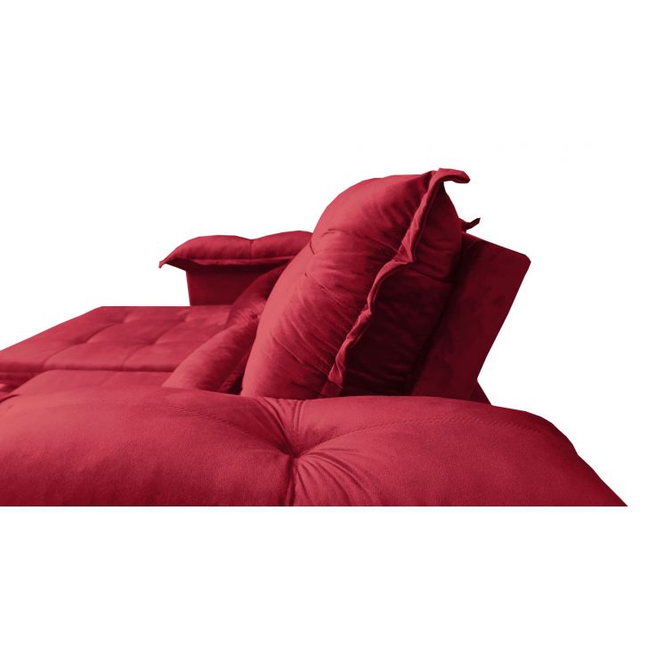 Sofá Retrátil e Reclinável 2 Metros Pillow Top Espuma Densidade 33 Vermelho