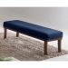 Banco 2 Lugares Theo Veludo Azul e Imbuia 100 cm