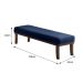 Banco 2 Lugares Theo Veludo Azul e Imbuia 100 cm