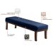 Banco 2 Lugares Theo Veludo Azul e Imbuia 100 cm