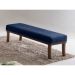 Banco 2 Lugares Theo Veludo Azul e Imbuia 140 cm