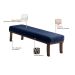 Banco 2 Lugares Theo Veludo Azul e Imbuia 140 cm
