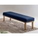 Banco 2 Lugares Theo Veludo Azul e Mel 100 cm