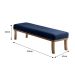 Banco 2 Lugares Theo Veludo Azul e Mel 100 cm