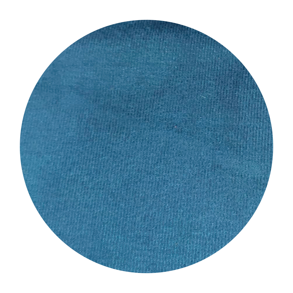Banco 2 Lugares Theo Veludo Azul e Mel 100 cm