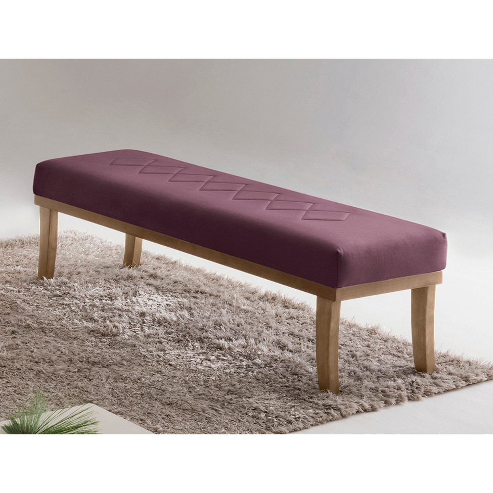 Banco 2 Lugares Theo Veludo Rosa e Mel 140 cm