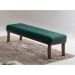 Banco 2 Lugares Theo Veludo Verde e Imbuia 140 cm