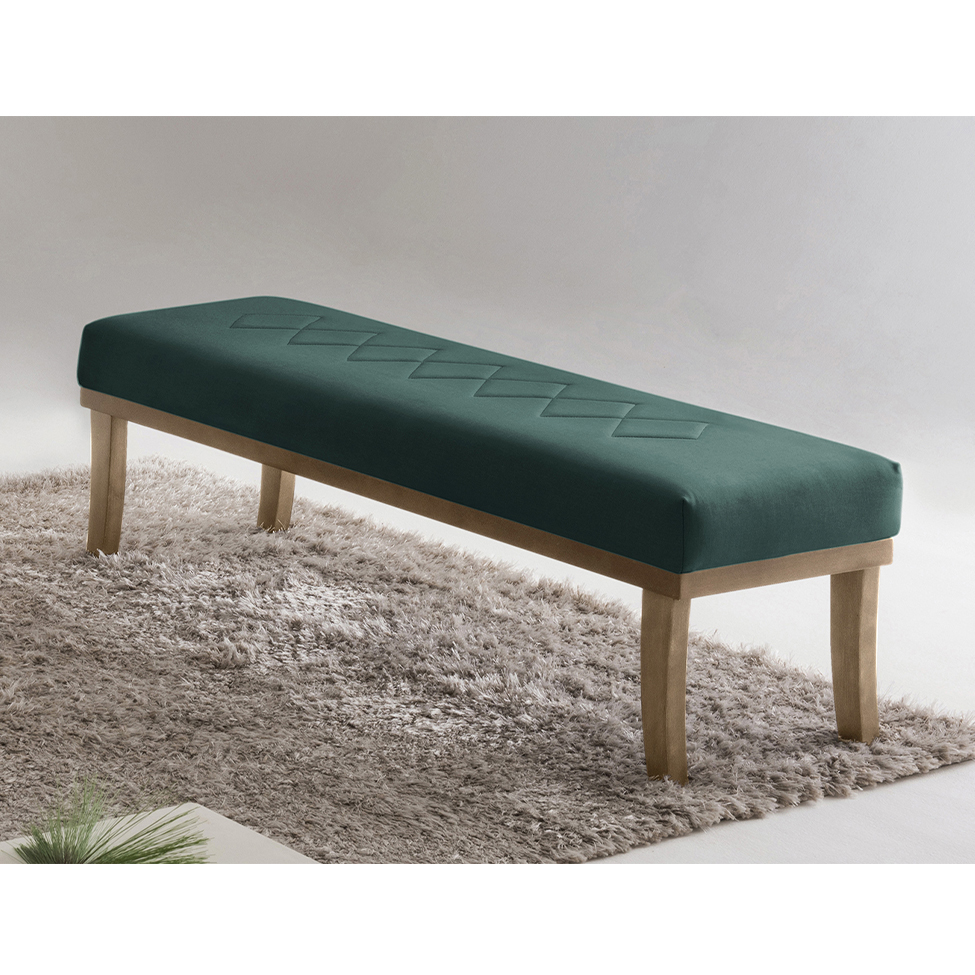 Banco 2 Lugares Theo Veludo Verde e Mel 160 cm