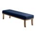 Banco 3 Lugares Theo Veludo Azul e Mel 160 cm