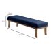 Banco 3 Lugares Theo Veludo Azul e Mel 160 cm