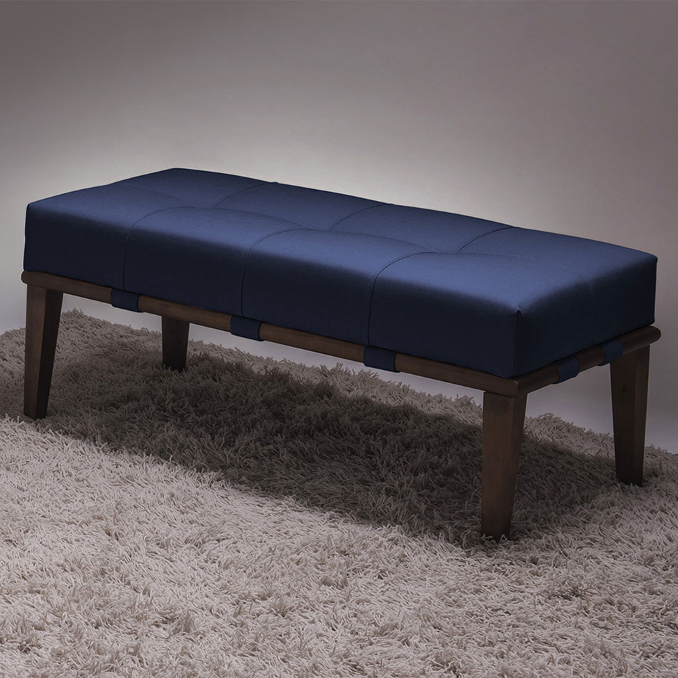 Banco Livia Azul e Imbuia 140 cm