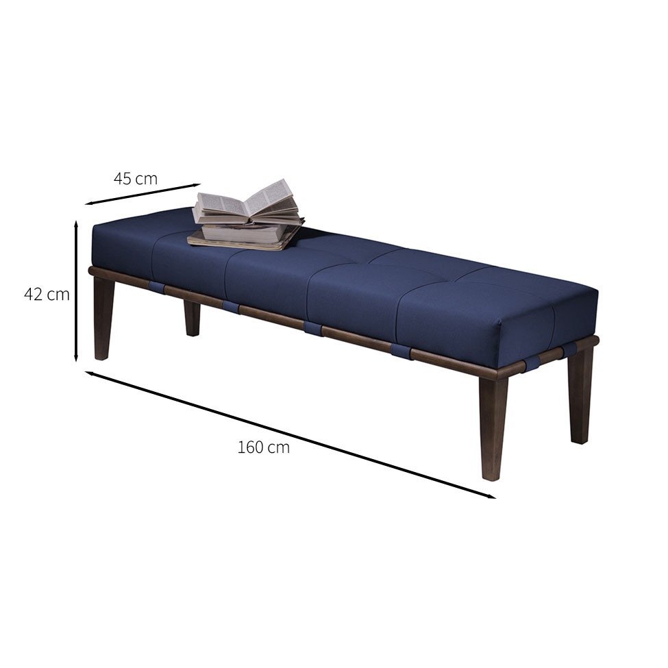 Banco Livia Azul e Imbuia 160 cm