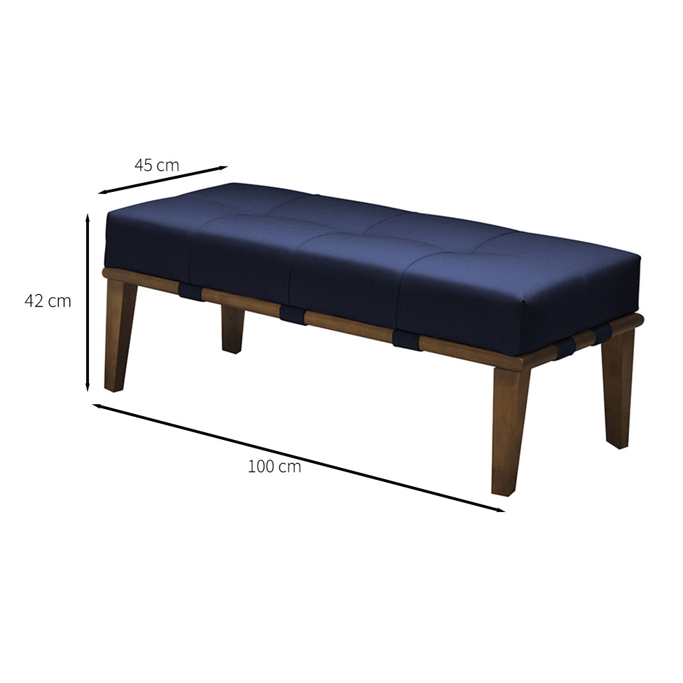 Banco Livia Azul e Mel 100 cm