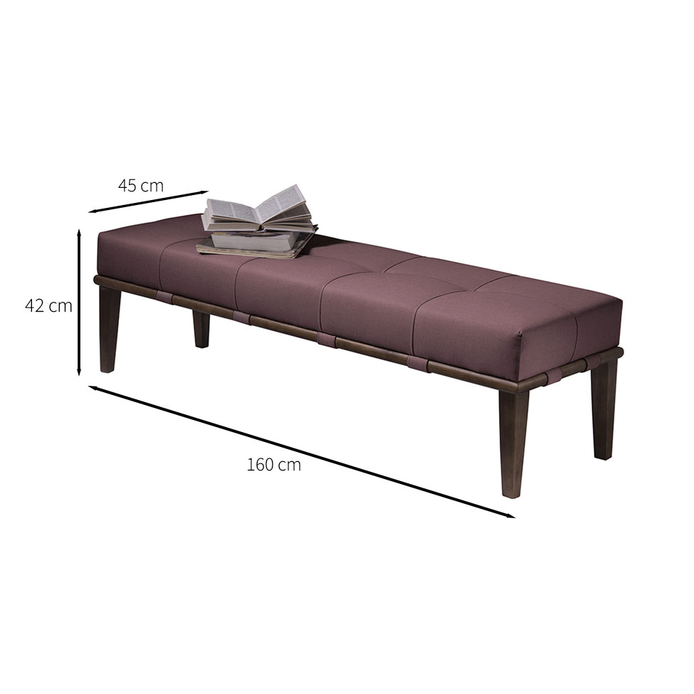 Banco Livia Rosa e Imbuia 160 cm
