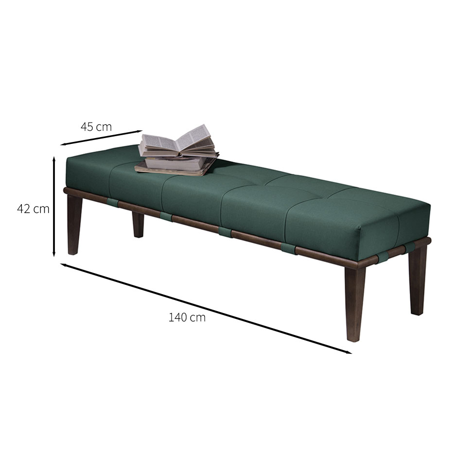 Banco Livia Verde e Imbuia 140 cm