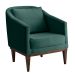 Poltrona Agatha Veludo Verde e Imbuia