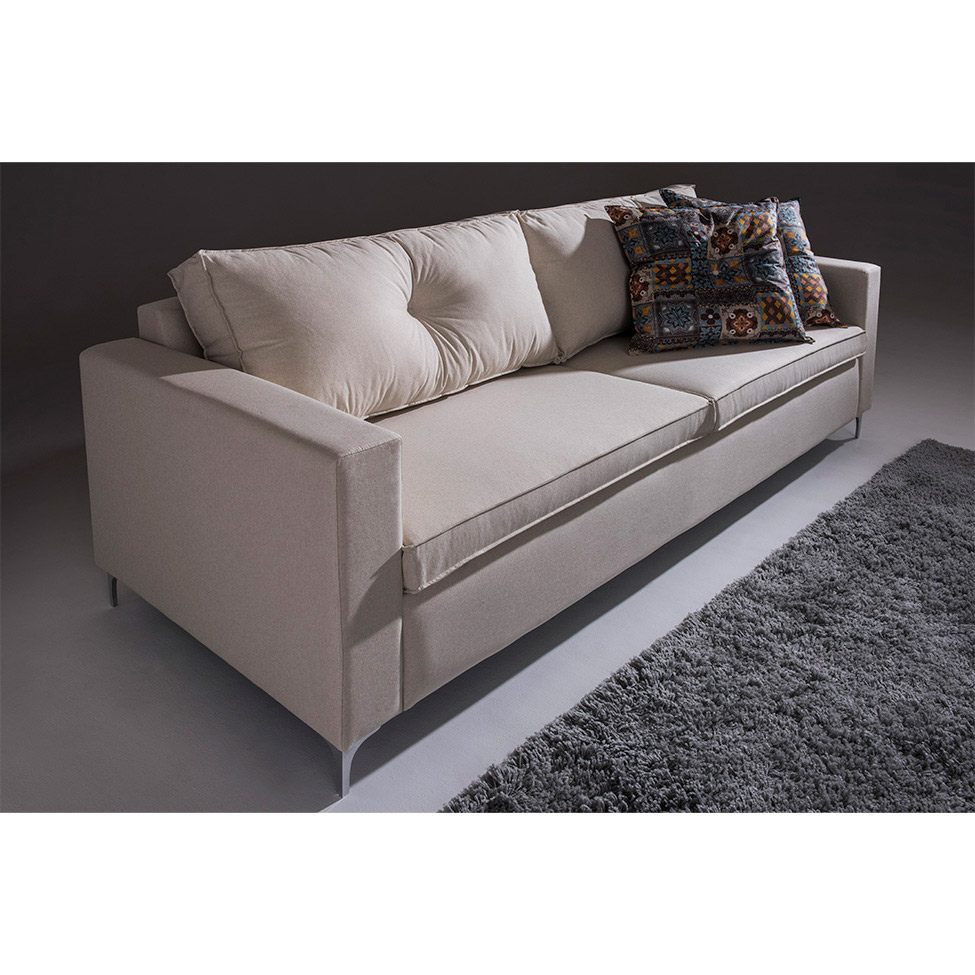 Sofá 3 Lugares Viena 210 cm Soft Marrom Claro