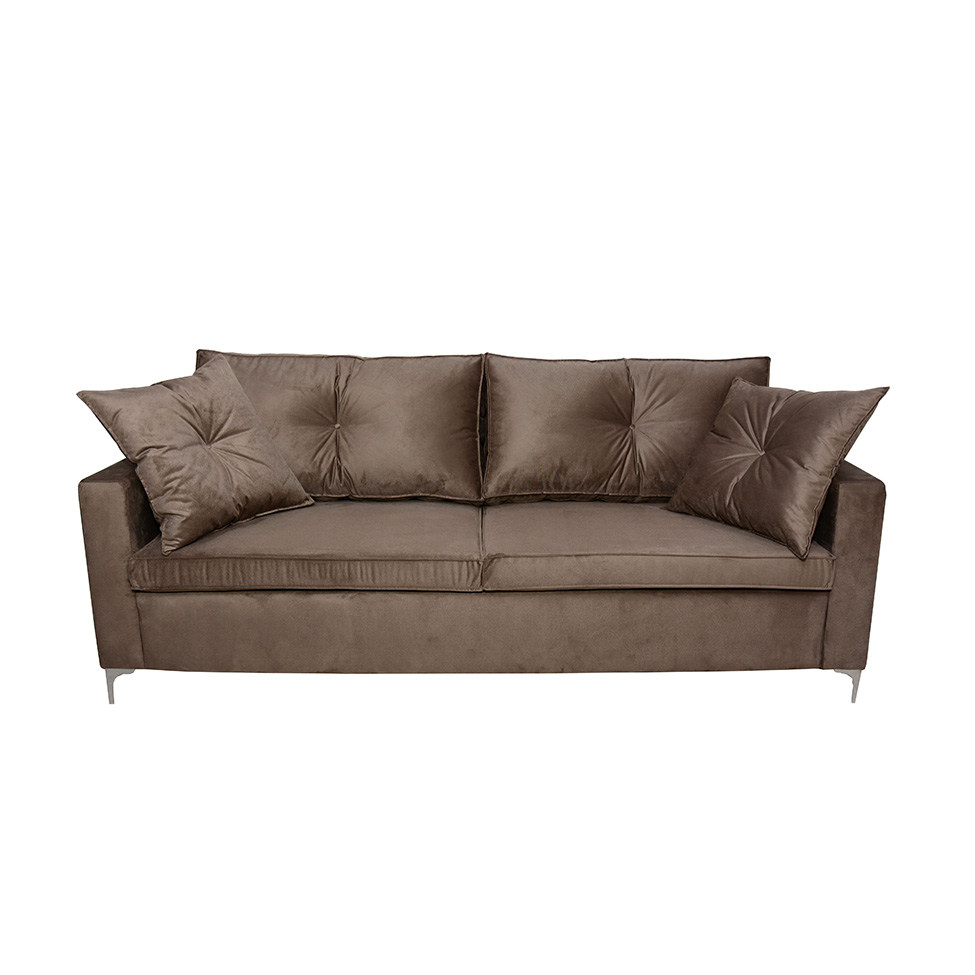 Sofá 3 Lugares Viena 210 cm Soft Marrom Médio