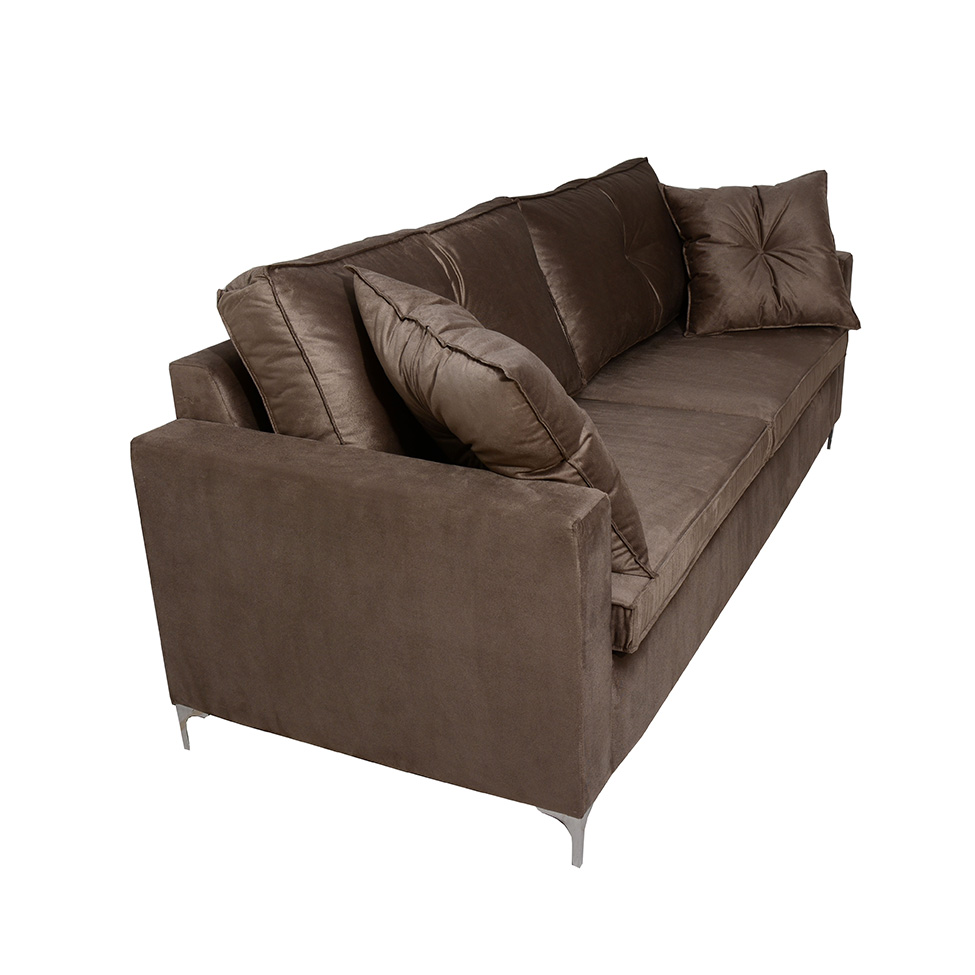 Sofá 3 Lugares Viena 210 cm Soft Marrom Médio