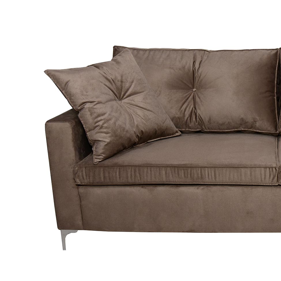 Sofá 3 Lugares Viena 210 cm Soft Marrom Médio