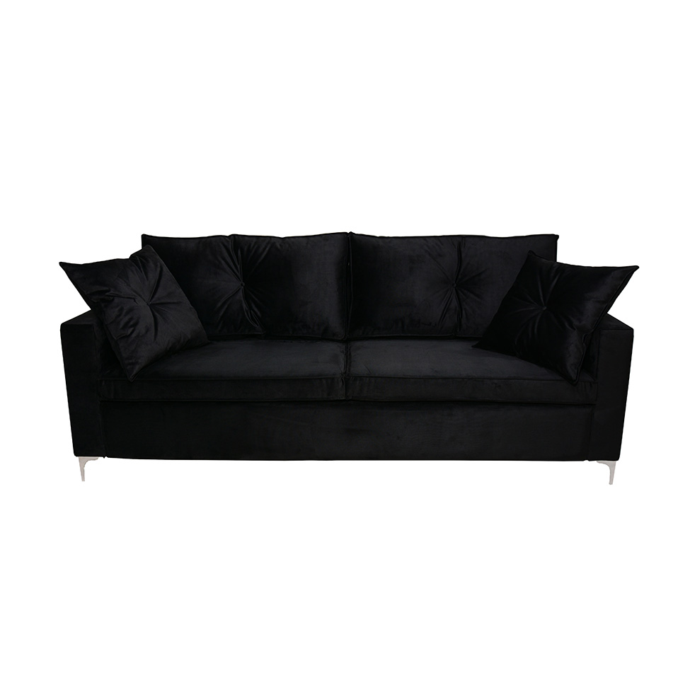 Sofá 3 Lugares Viena 210 cm Soft Preto