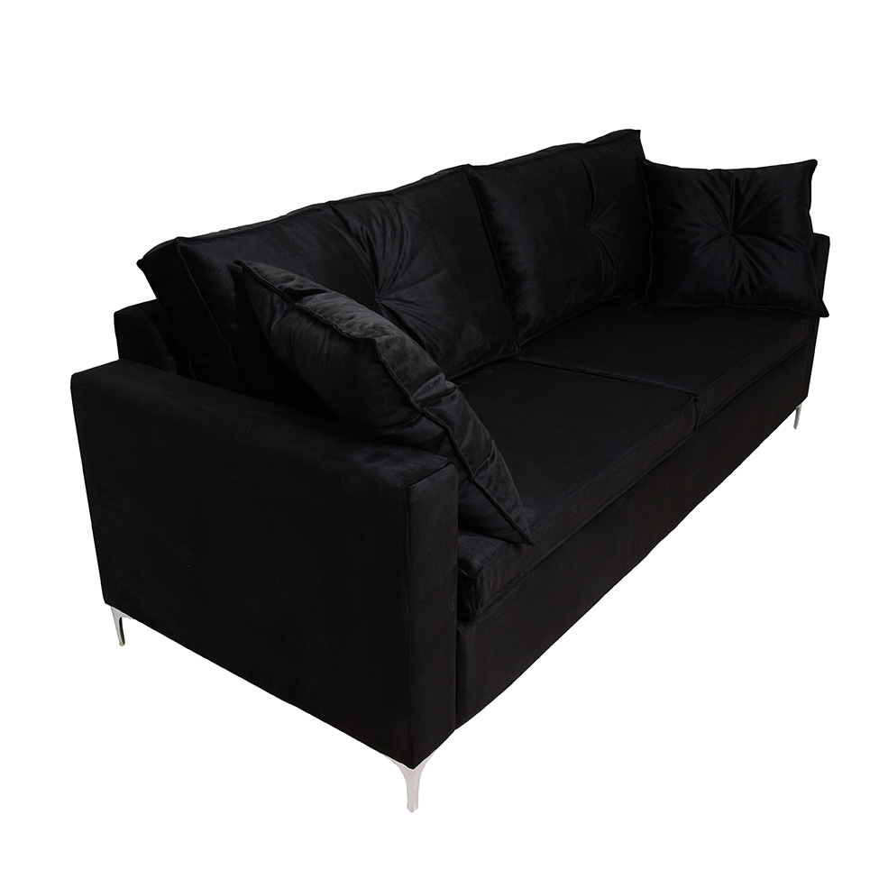 Sofá 3 Lugares Viena 210 cm Soft Preto