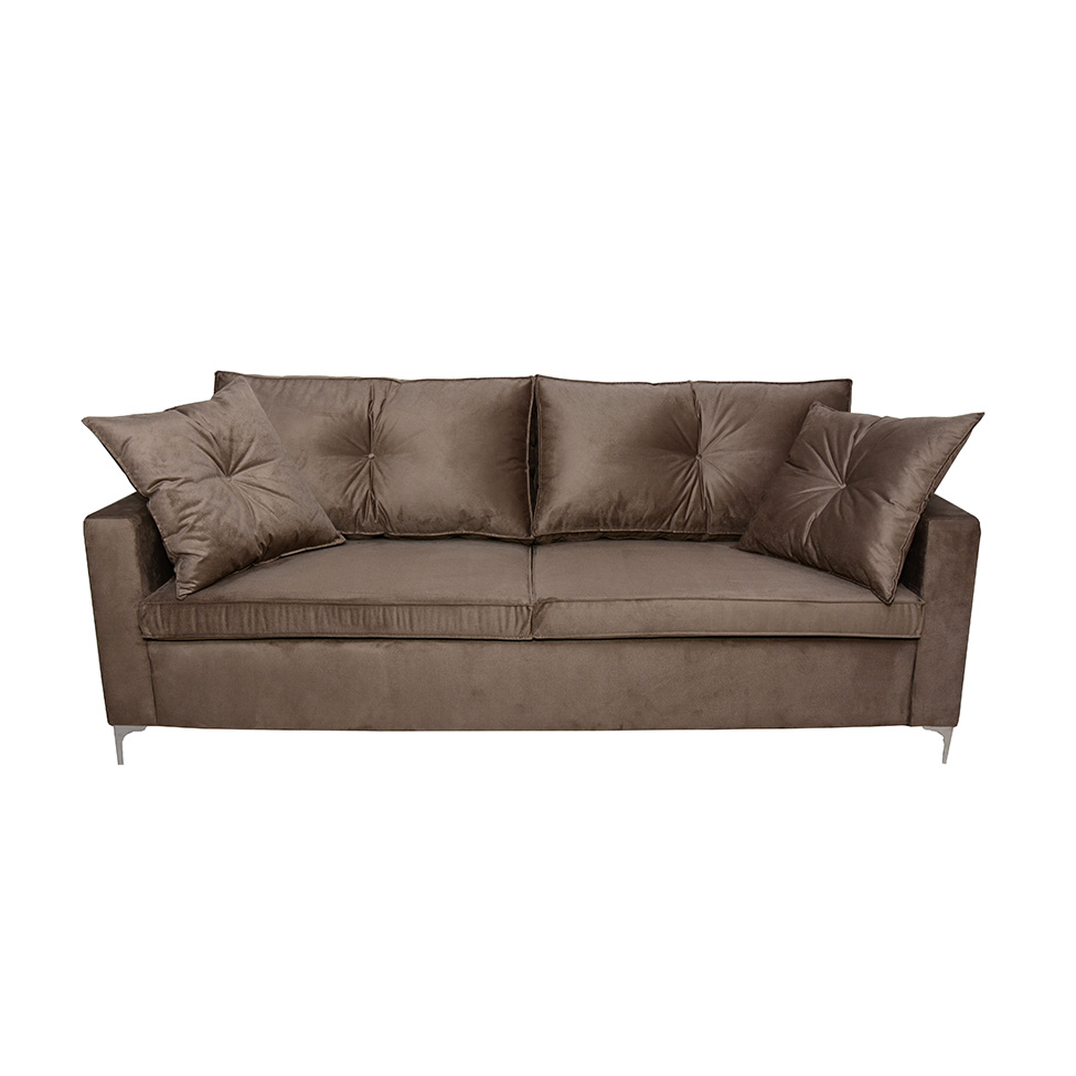 Sofá 3 Lugares Viena 230 cm Soft Marrom Médio