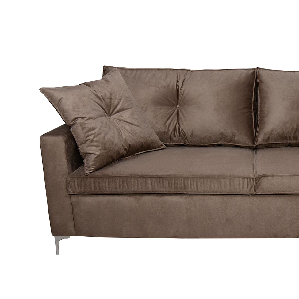 Sofá 3 Lugares Viena 230 cm Soft Marrom Médio
