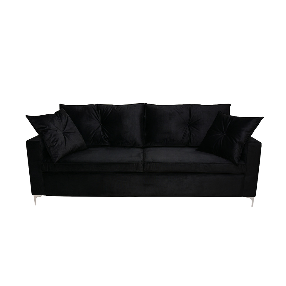 Sofá 3 Lugares Viena 230 cm Soft Preto