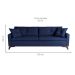 Sofá 3 Lugares Viena Veludo Azul 190 cm