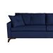 Sofá 3 Lugares Viena Veludo Azul 210 cm