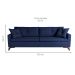 Sofá 3 Lugares Viena Veludo Azul 230 cm