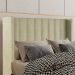 Cabeceira Casal 138 cm Barcell Veludo Bege Soon