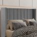 Cabeceira Casal 138 cm Barcell Veludo Cinza Soon