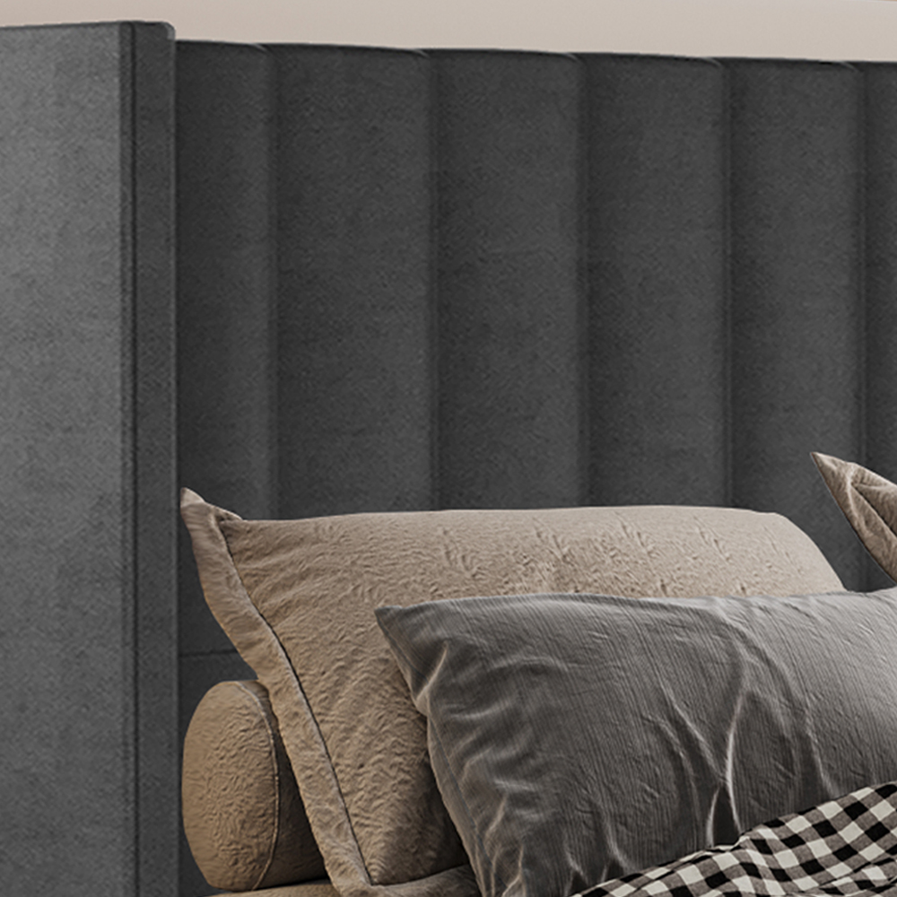 Cabeceira Casal 138 cm Barcell Veludo Preto Soon