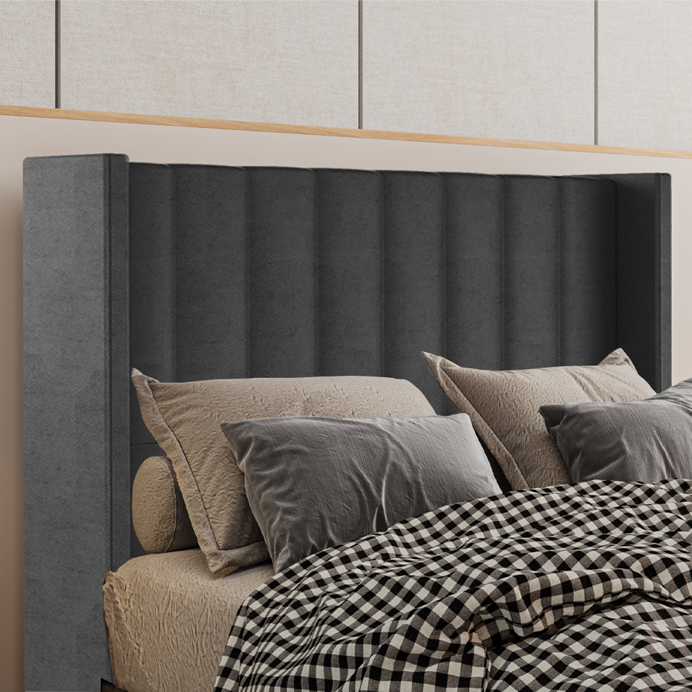 Cabeceira Casal 138 cm Barcell Veludo Preto Soon