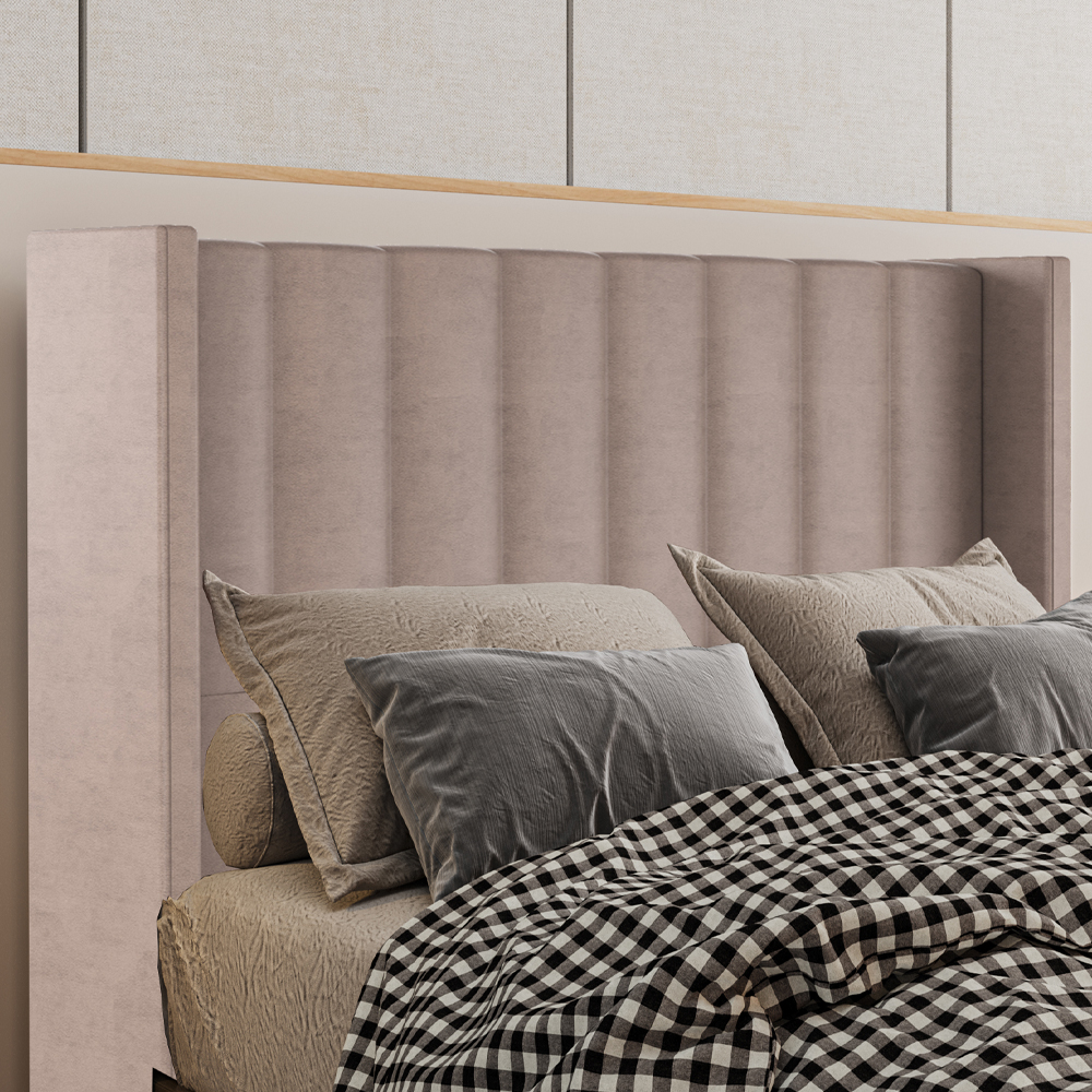 Cabeceira Casal 138 cm Barcell Veludo Rose Soon